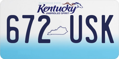KY license plate 672USK
