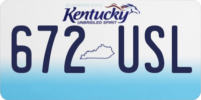 KY license plate 672USL