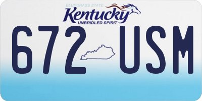 KY license plate 672USM