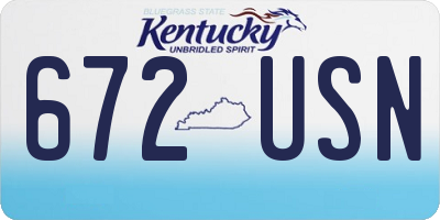 KY license plate 672USN