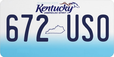 KY license plate 672USO