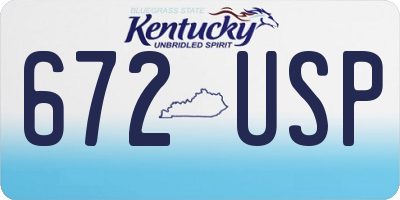KY license plate 672USP