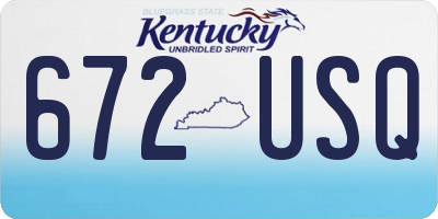 KY license plate 672USQ
