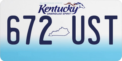 KY license plate 672UST