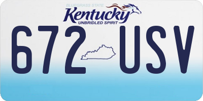 KY license plate 672USV
