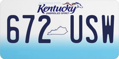 KY license plate 672USW