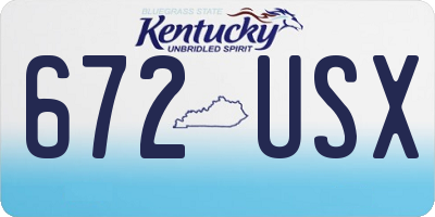 KY license plate 672USX