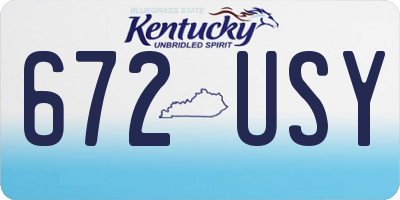 KY license plate 672USY