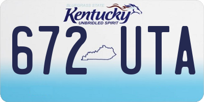 KY license plate 672UTA