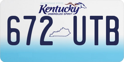 KY license plate 672UTB
