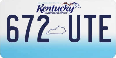KY license plate 672UTE