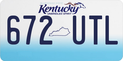 KY license plate 672UTL