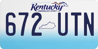 KY license plate 672UTN