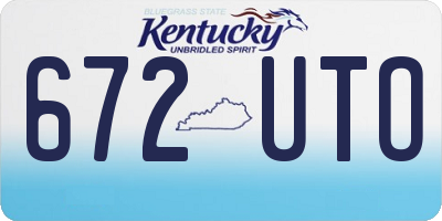 KY license plate 672UTO