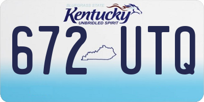KY license plate 672UTQ