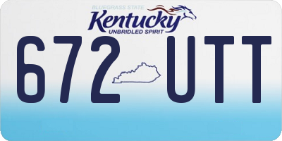 KY license plate 672UTT