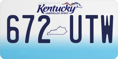 KY license plate 672UTW