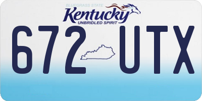 KY license plate 672UTX
