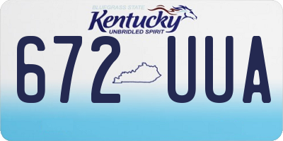 KY license plate 672UUA