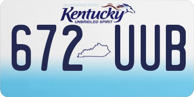 KY license plate 672UUB
