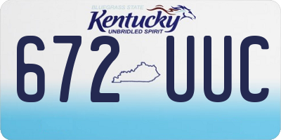 KY license plate 672UUC