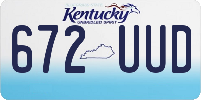 KY license plate 672UUD