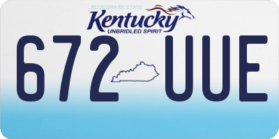 KY license plate 672UUE