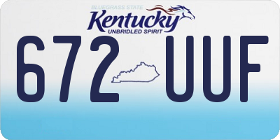 KY license plate 672UUF
