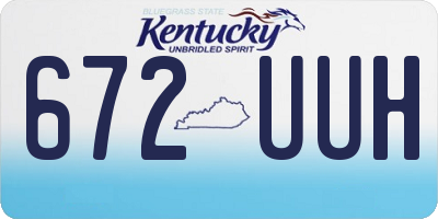 KY license plate 672UUH