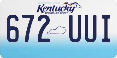 KY license plate 672UUI