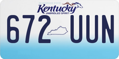 KY license plate 672UUN