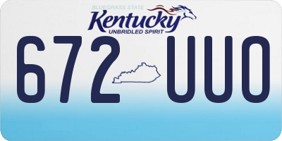 KY license plate 672UUO