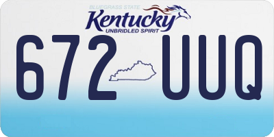 KY license plate 672UUQ