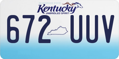 KY license plate 672UUV