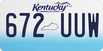 KY license plate 672UUW