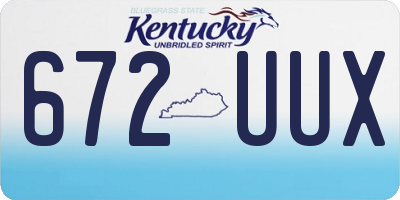 KY license plate 672UUX