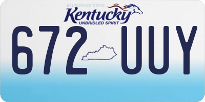 KY license plate 672UUY