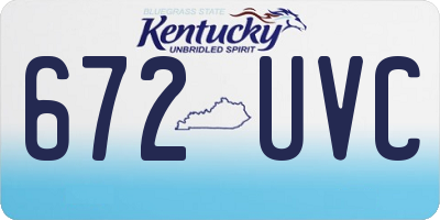 KY license plate 672UVC