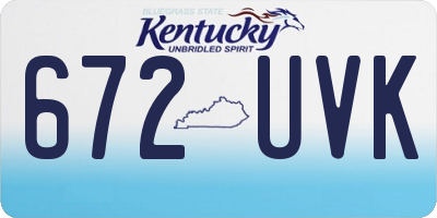 KY license plate 672UVK