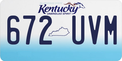 KY license plate 672UVM