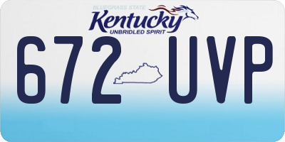 KY license plate 672UVP