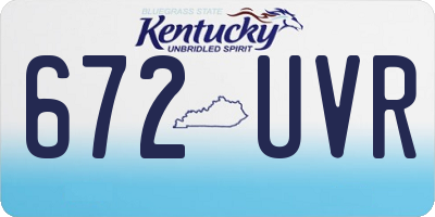 KY license plate 672UVR