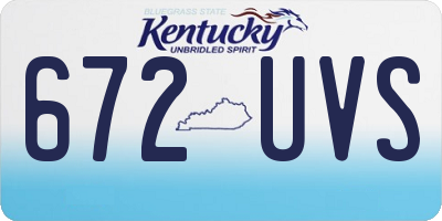 KY license plate 672UVS