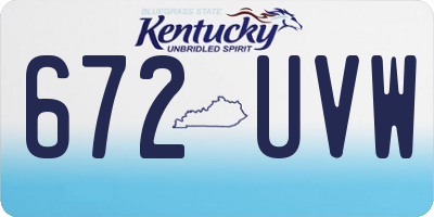 KY license plate 672UVW