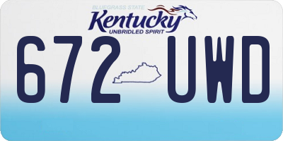 KY license plate 672UWD