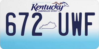 KY license plate 672UWF