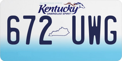 KY license plate 672UWG