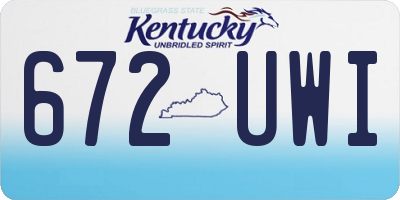 KY license plate 672UWI