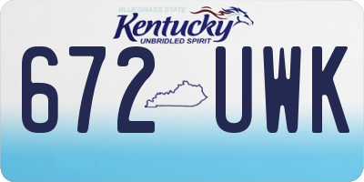 KY license plate 672UWK