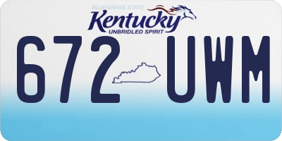 KY license plate 672UWM